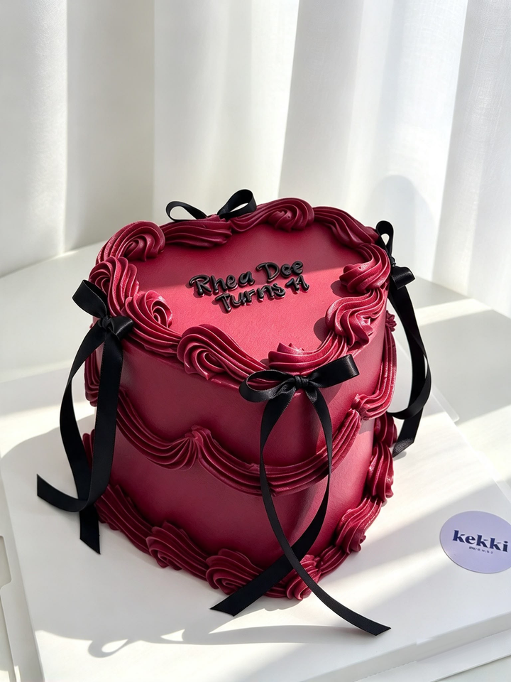 Classic Ribbon Cake piping design 1
