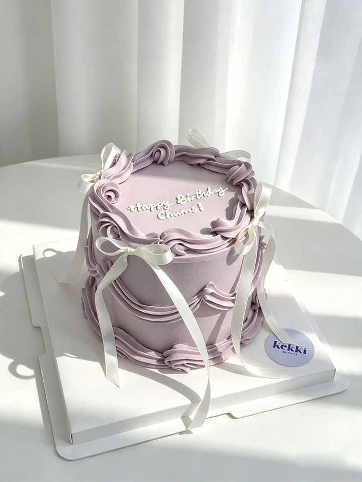 Classic Ribbon Cake piping design 7