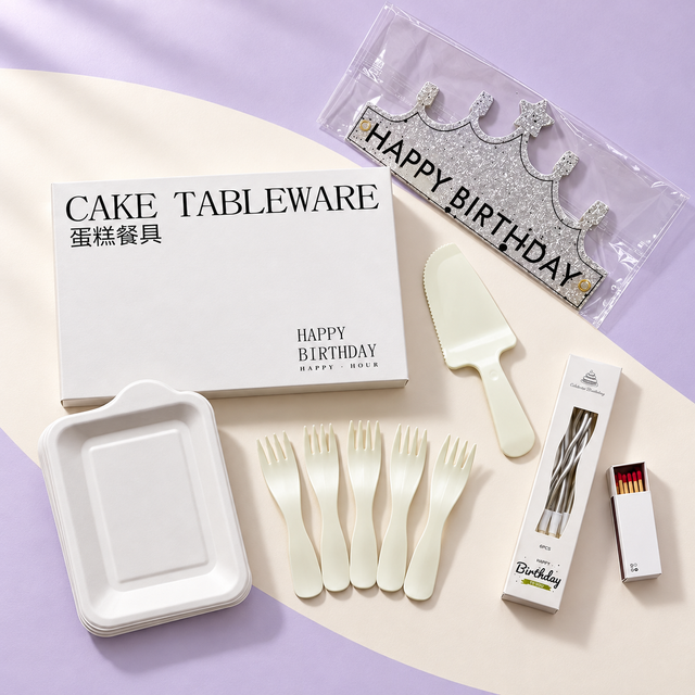 Kekki utensil set for 10 people on a lilac and cream background